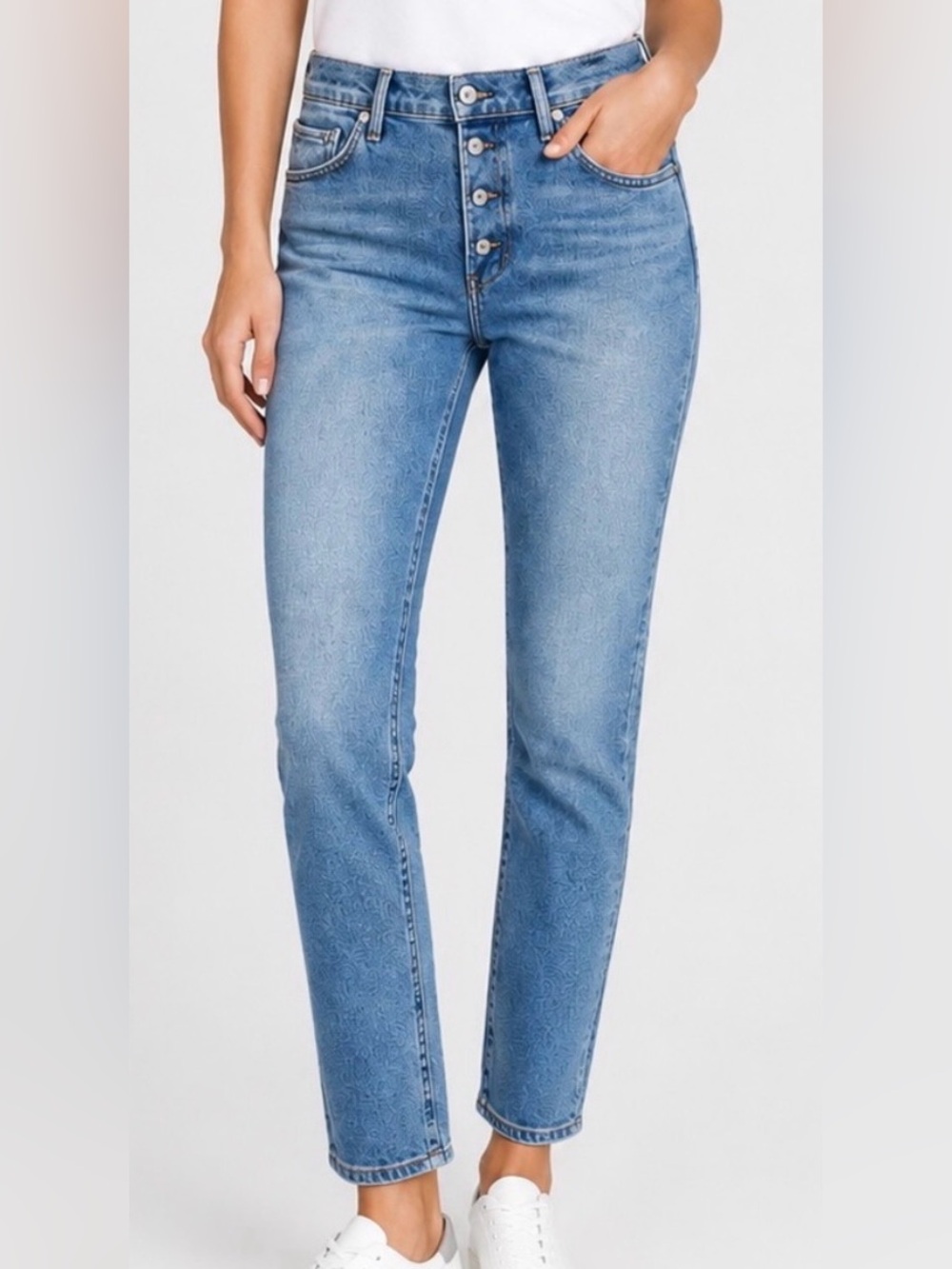 Citizens of Humanity Skyla Straight Leg Jeans 29 Light/Med Wash Button Fly Ankle